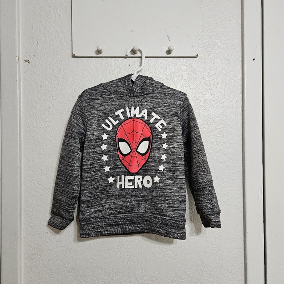 "Marvel" Spiderman Gray Sweatshirt Hoodie Boy's 4T - Picture 1 of 2